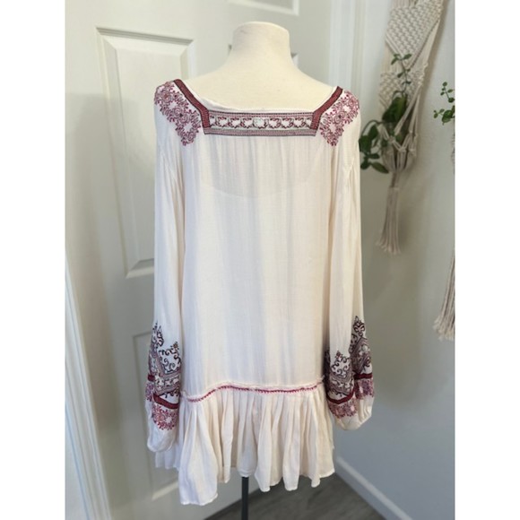 NWT Free People Ivory Drop-Waist Peasant Dress Size Small - Picture 2 of 10